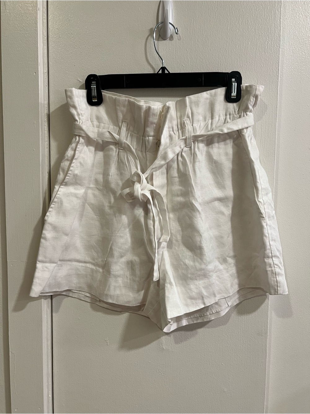 Reformation Linen Paperbag Waist Tie Shorts